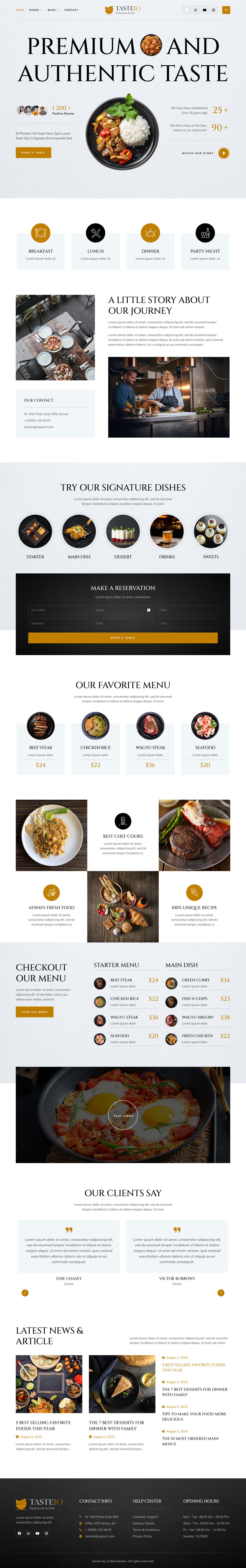 WordPress template ThemeForest Tasteio