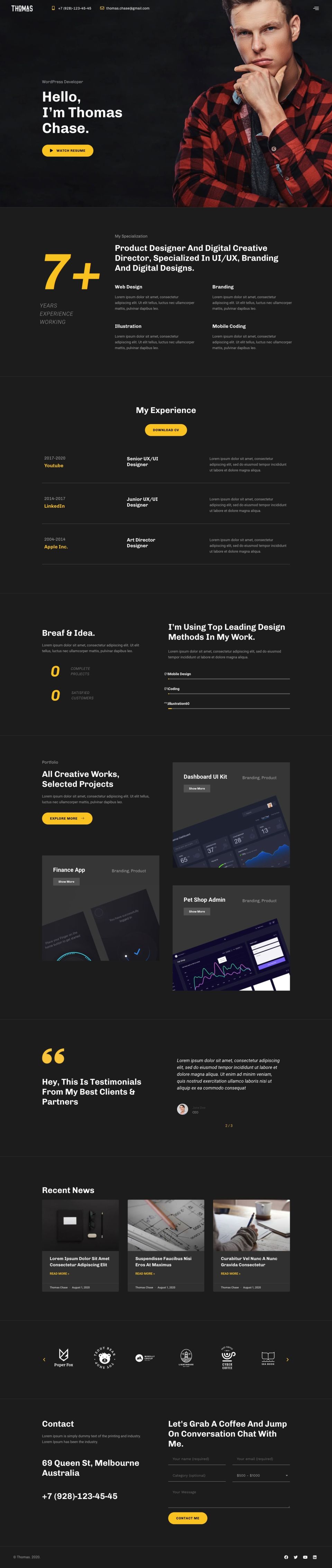 WordPress template ThemeForest Thomas