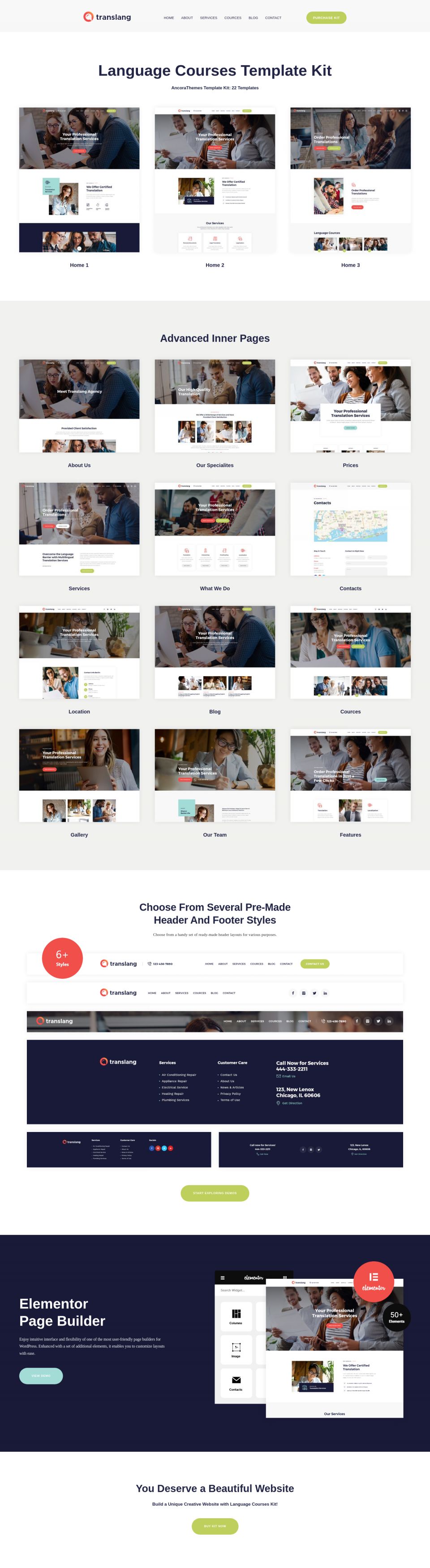 WordPress template ThemeForest Translang