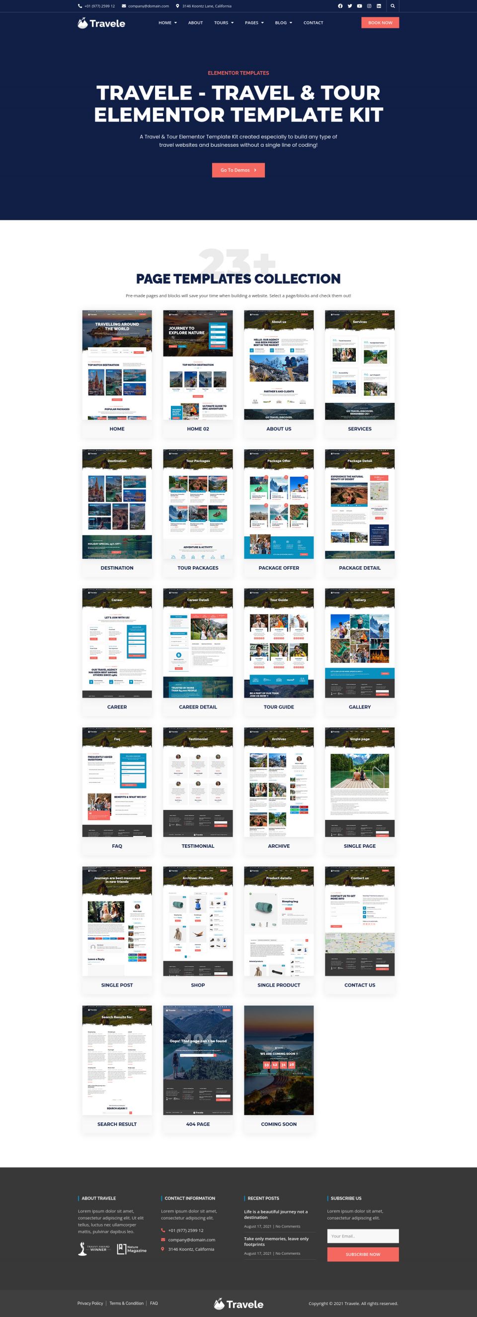 WordPress template ThemeForest Travele