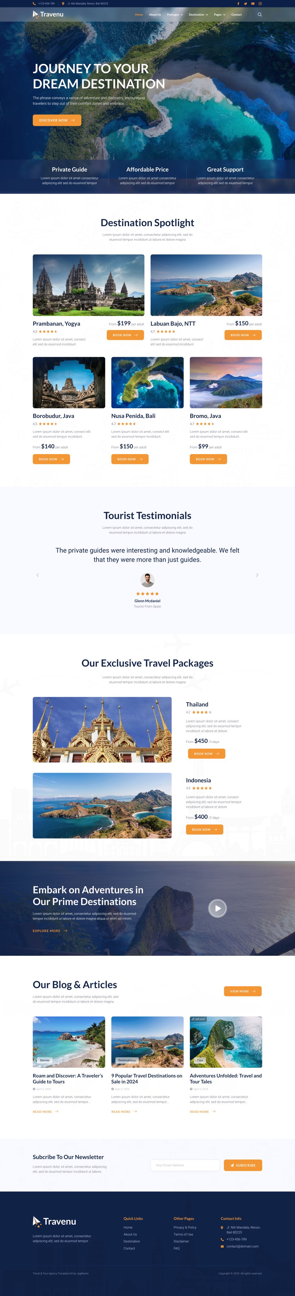 WordPress template ThemeForest Travenu