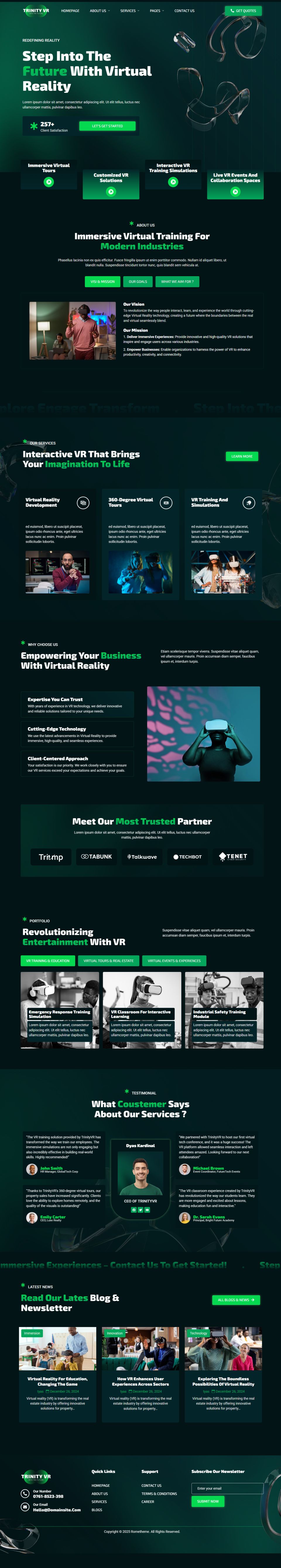 WordPress template ThemeForest TrinityVR