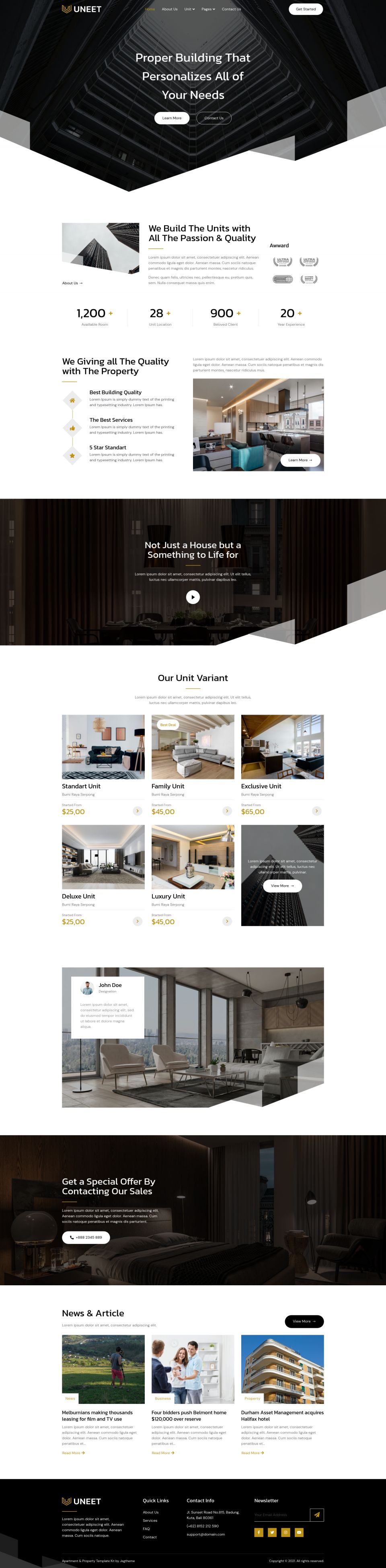 WordPress template ThemeForest Uneet