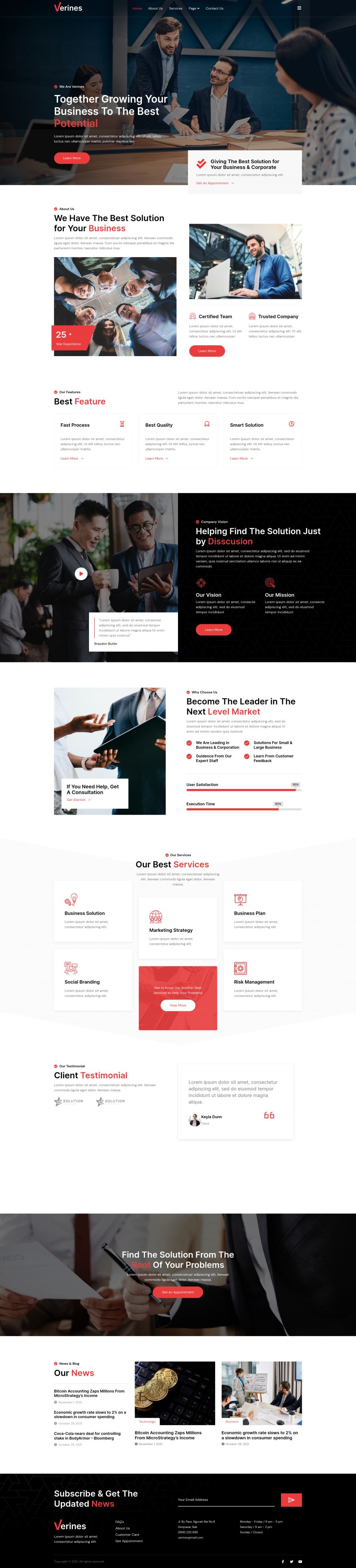 WordPress template ThemeForest Verines