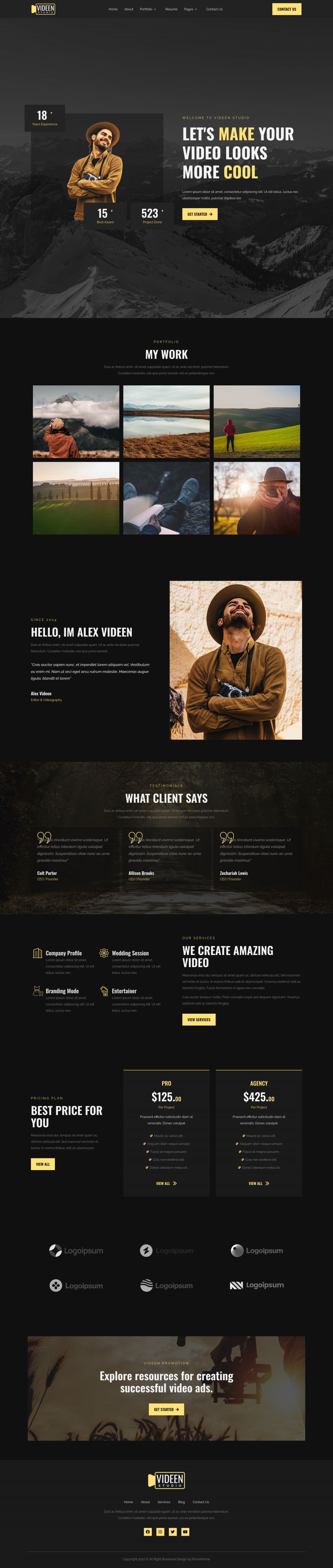 WordPress template ThemeForest Videen