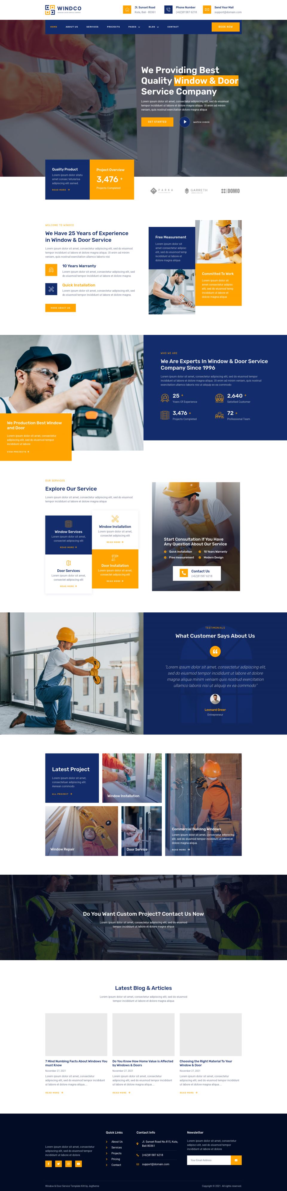 WordPress template ThemeForest Windco