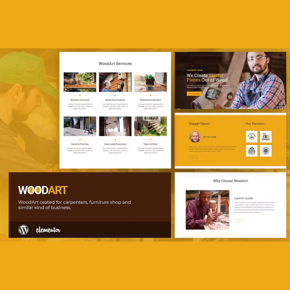 WordPress template ThemeForest WoodArt
