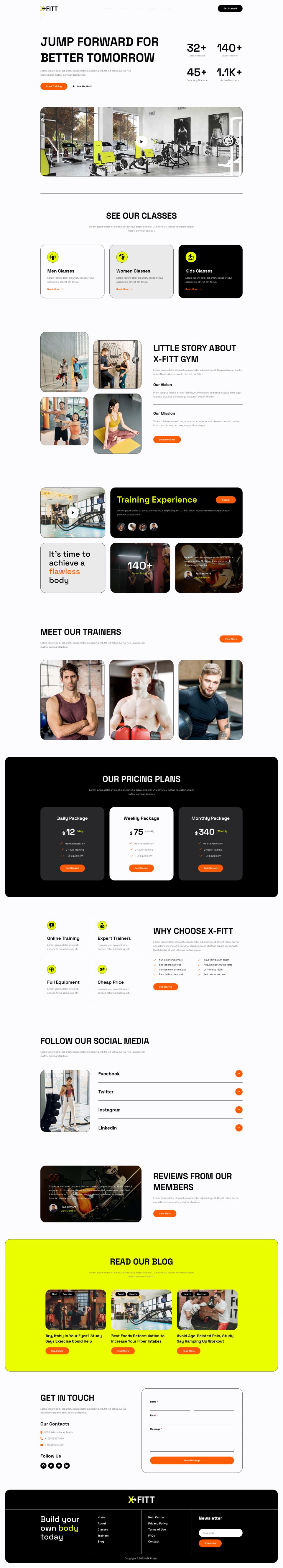 WordPress template ThemeForest X-Fitt