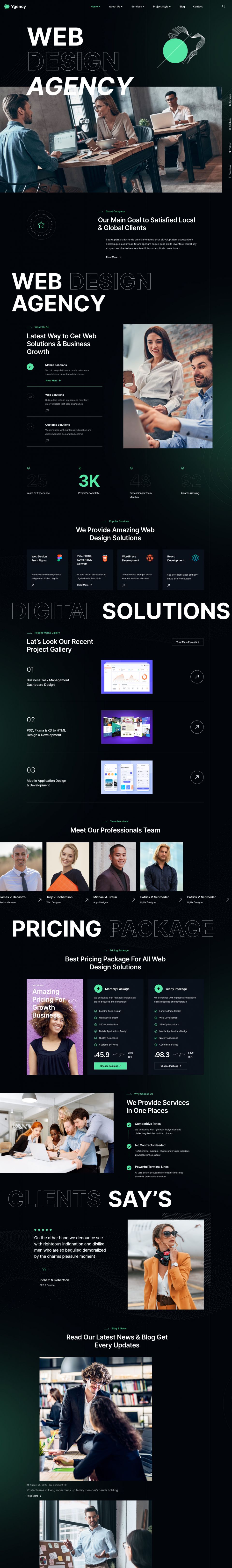 WordPress template ThemeForest Ygency