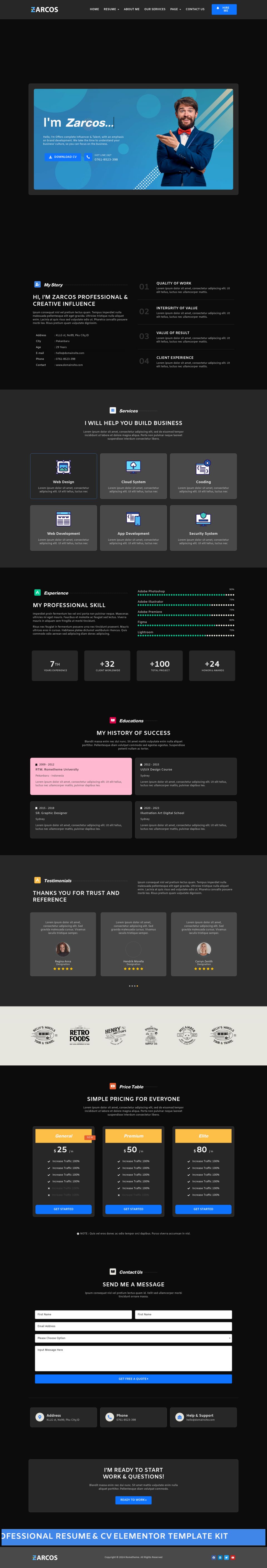 WordPress template ThemeForest Zarcos