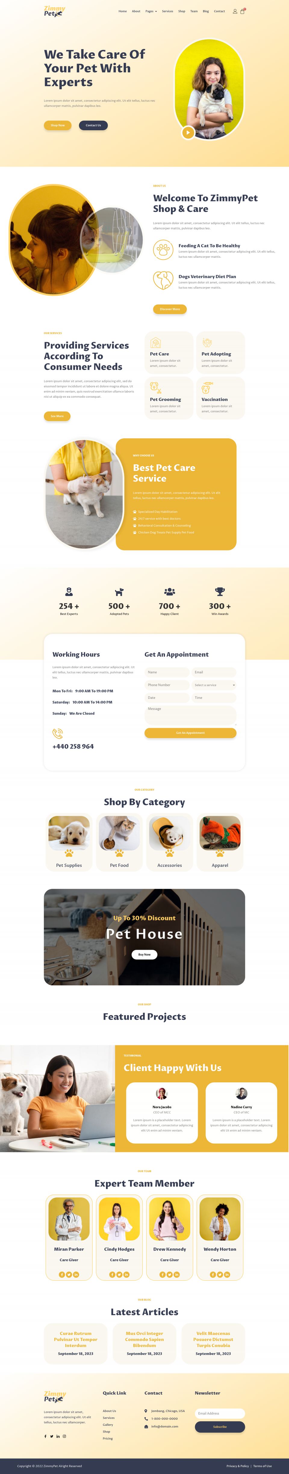 WordPress template ThemeForest ZimmyPet