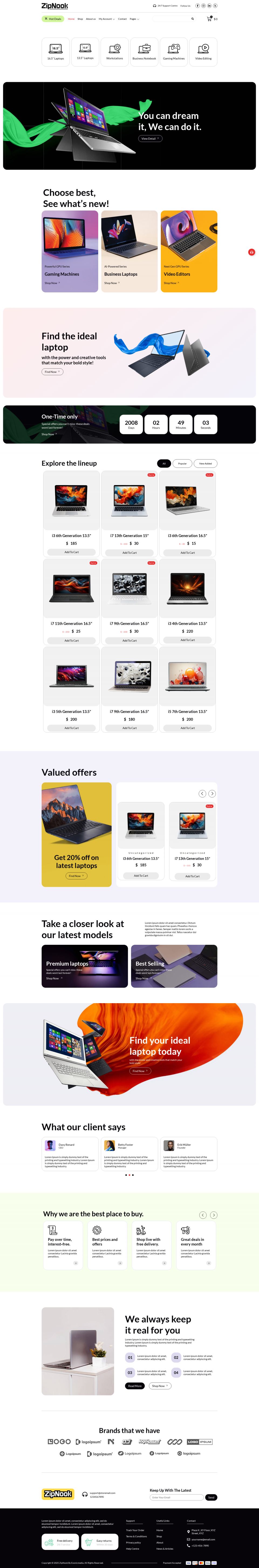 WordPress template ThemeForest Zipnook