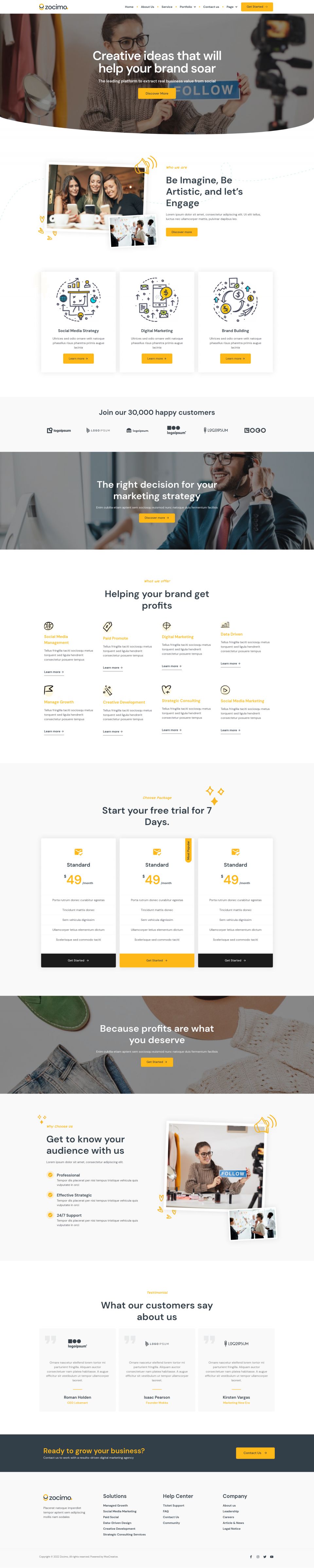 WordPress template ThemeForest Zocimo
