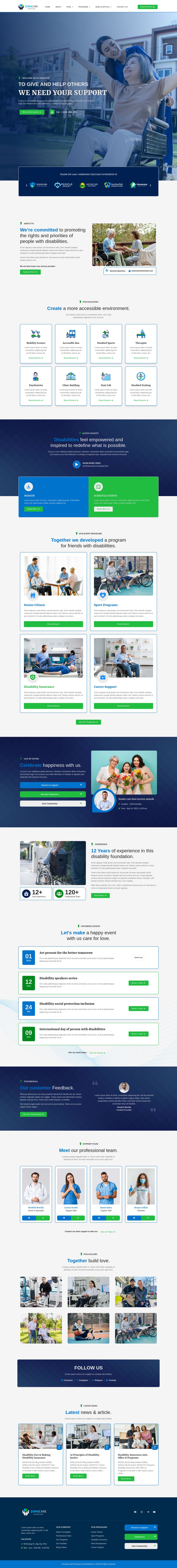WordPress template ThemeForest Zonecare
