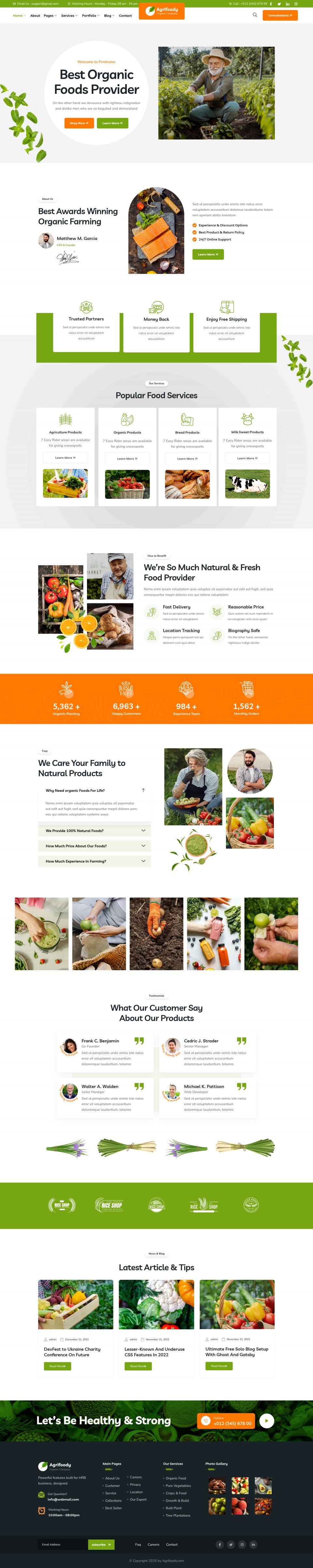 WordPress template ThemeForest Agrifoody