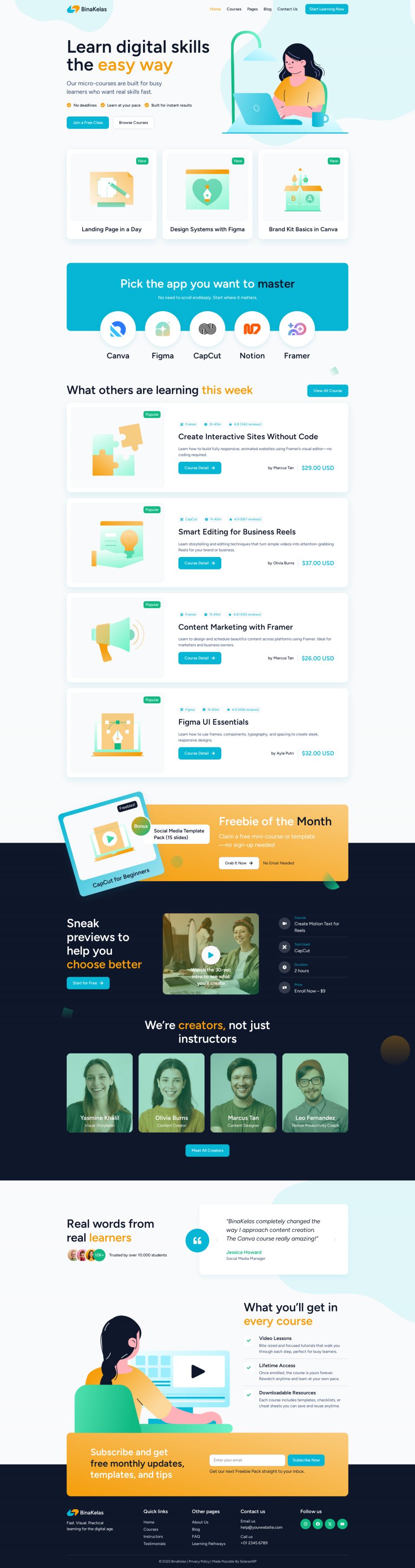 WordPress template ThemeForest BinaKelas