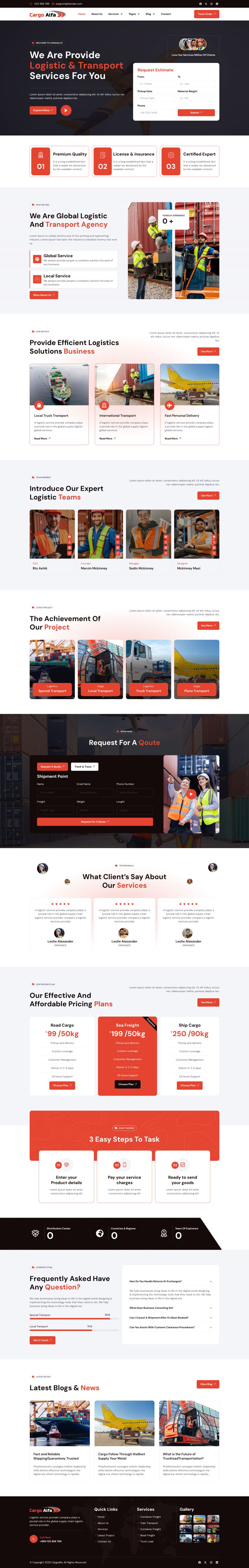 WordPress template ThemeForest CargoAlfa