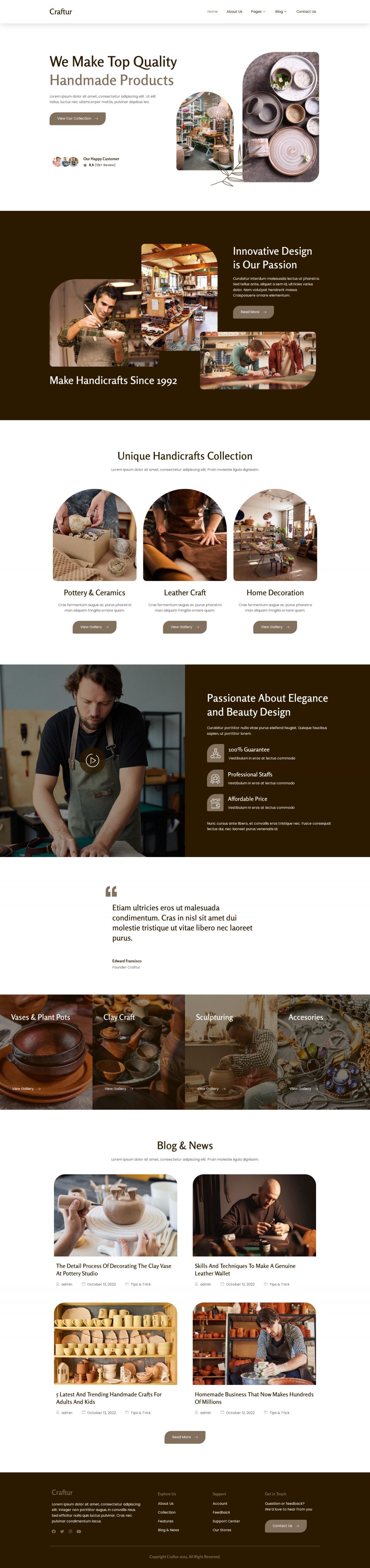 WordPress template ThemeForest Craftur