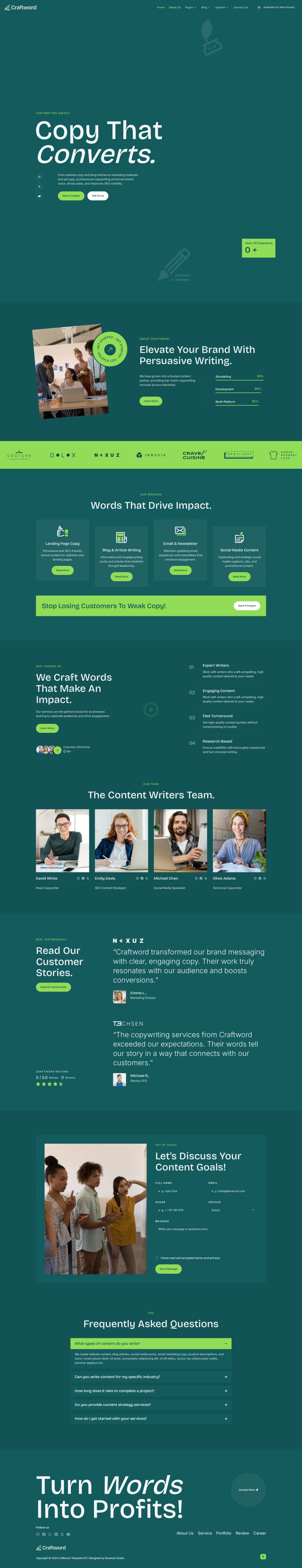 WordPress template ThemeForest Craftword