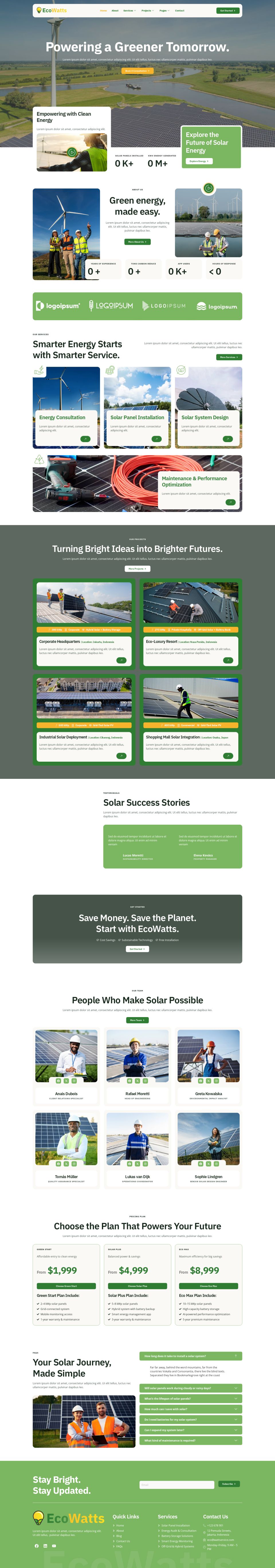 WordPress template ThemeForest Ecowatts