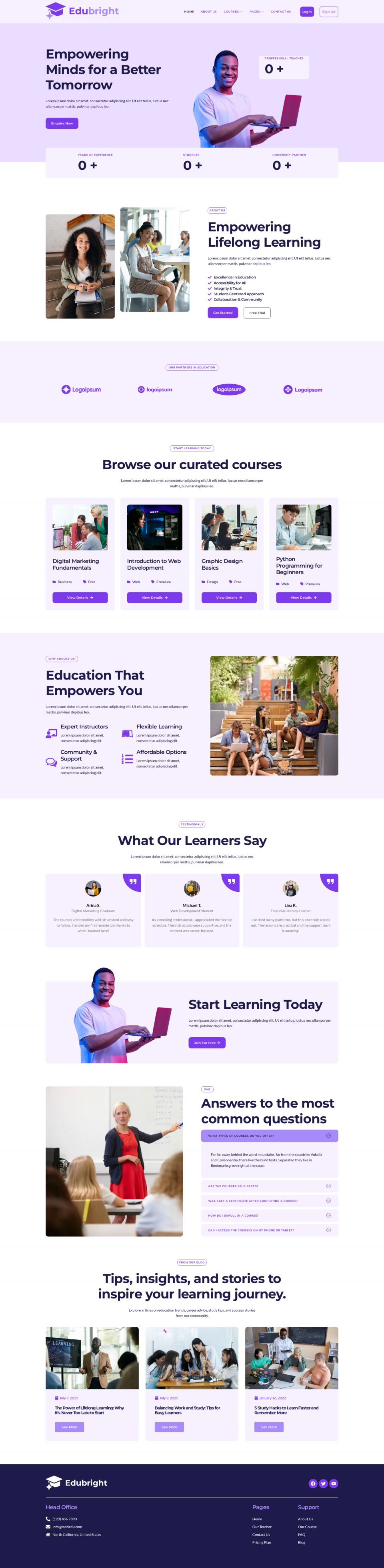 WordPress template ThemeForest Edubright