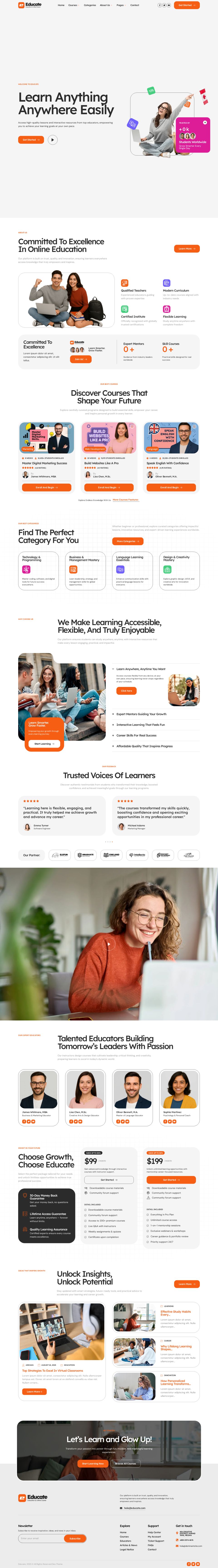 WordPress template ThemeForest Educate