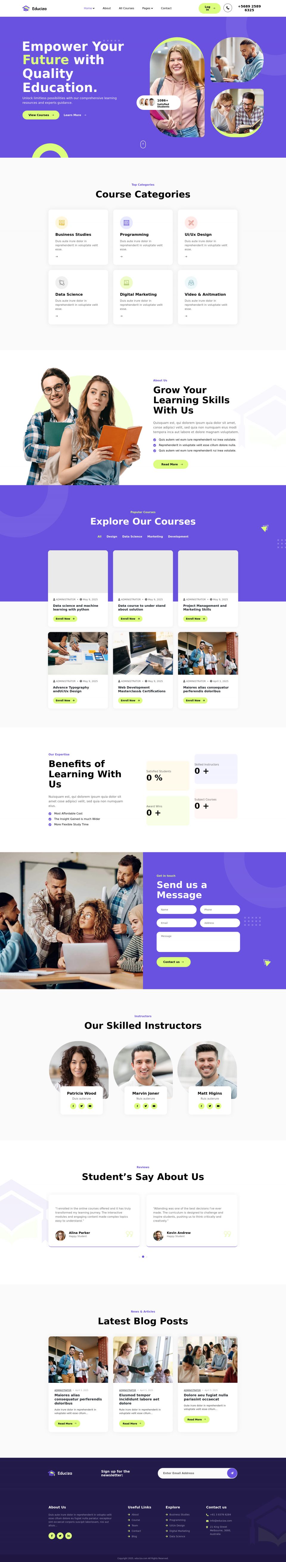 WordPress template ThemeForest Educiza