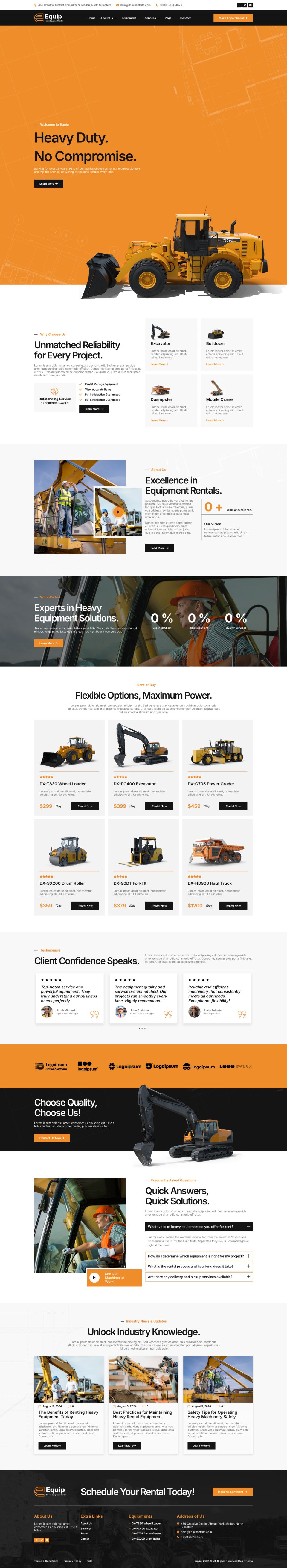 WordPress template ThemeForest Equip