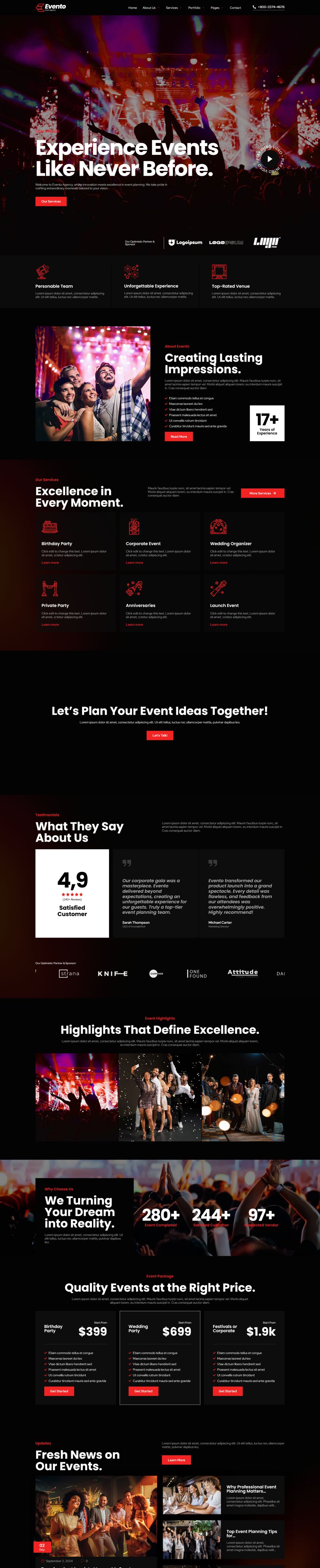 WordPress template ThemeForest Evento