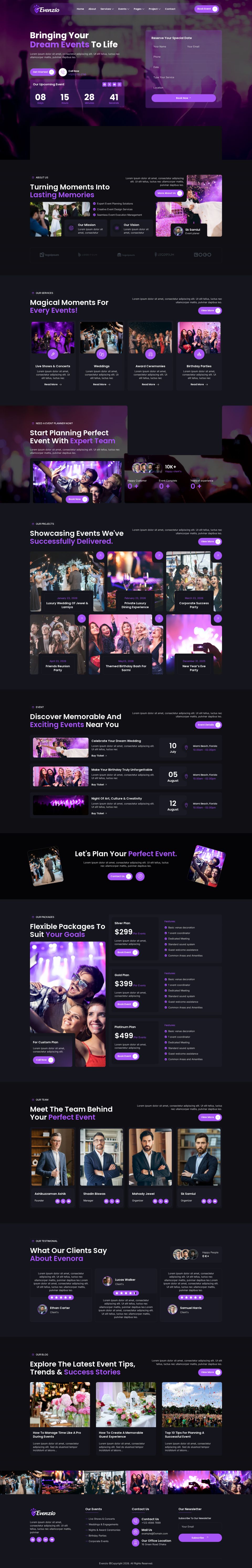 WordPress template ThemeForest Evenzio