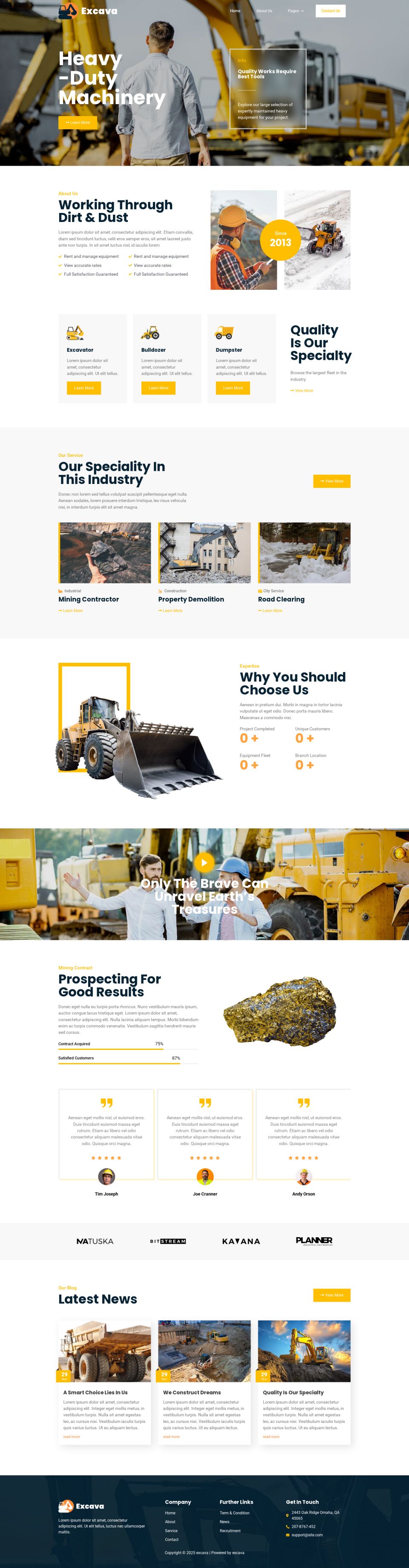 WordPress template ThemeForest Excava