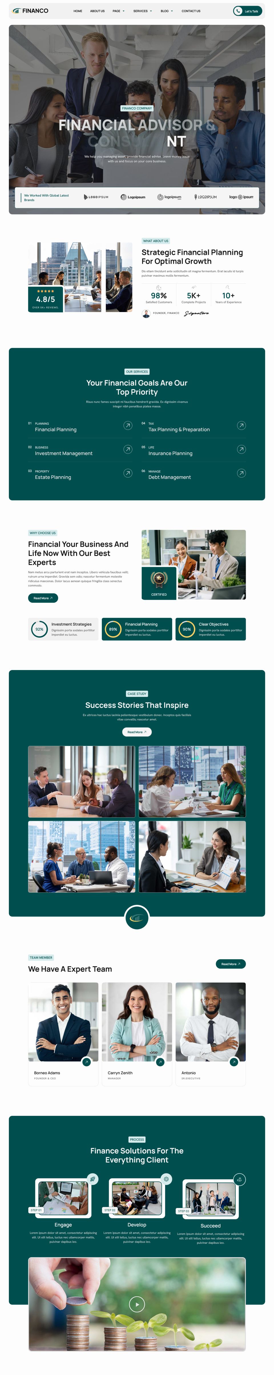 Template ThemeForest Financo WordPress template ThemeForest Financo