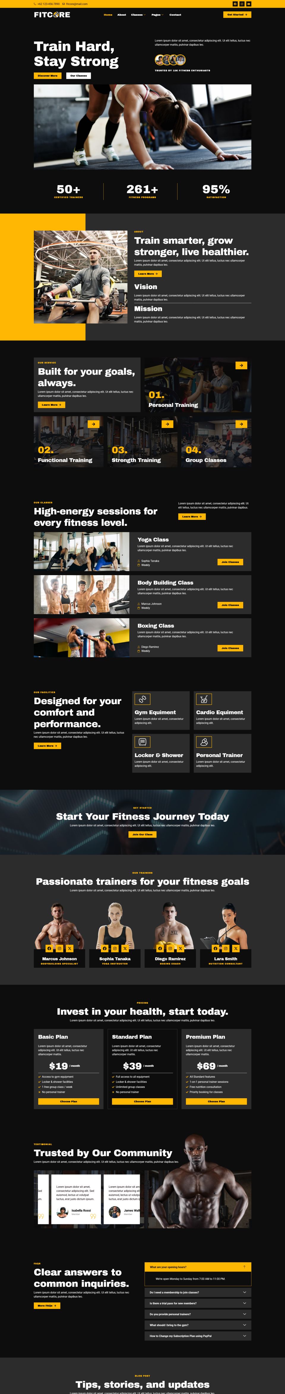 WordPress template ThemeForest Fitcore