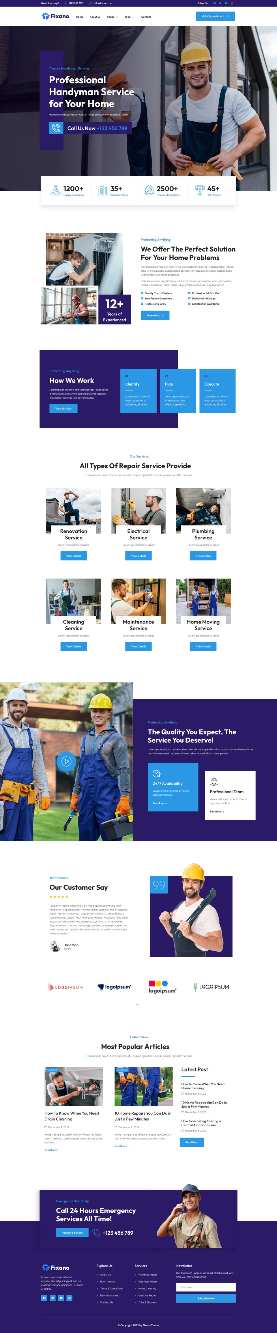 WordPress template ThemeForest Fixano