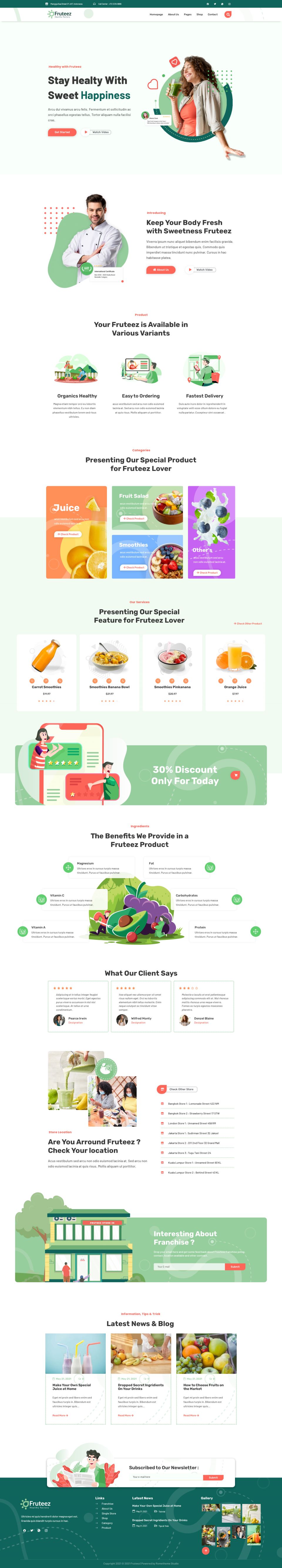 WordPress template ThemeForest Fruteez