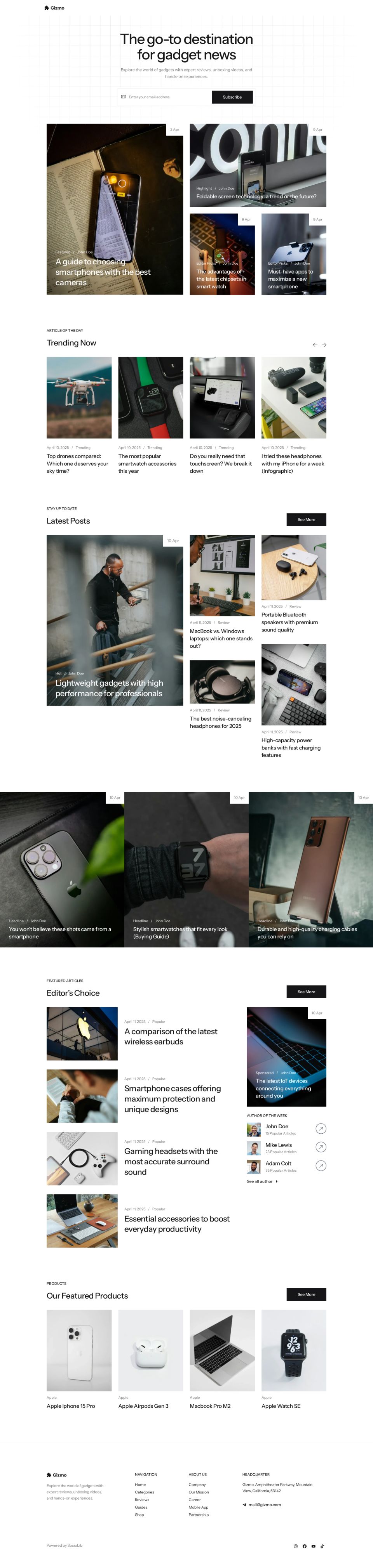 WordPress template ThemeForest Gizmo