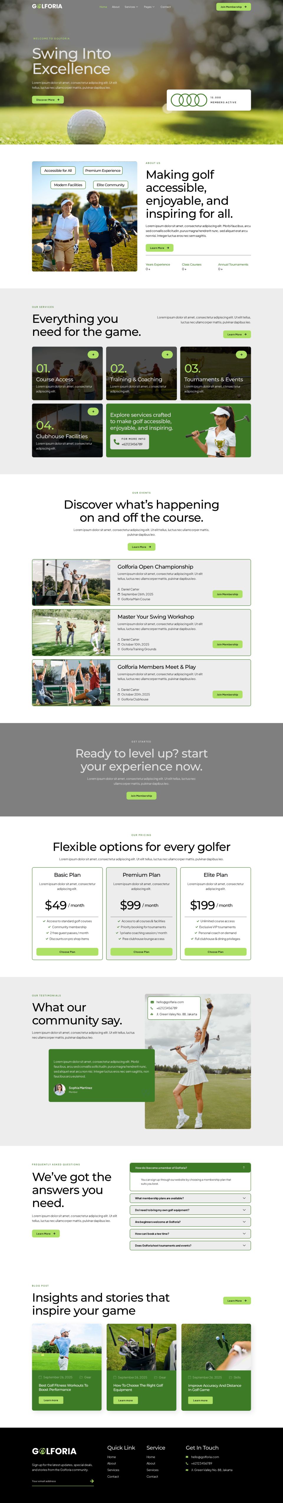 WordPress template ThemeForest Golforia