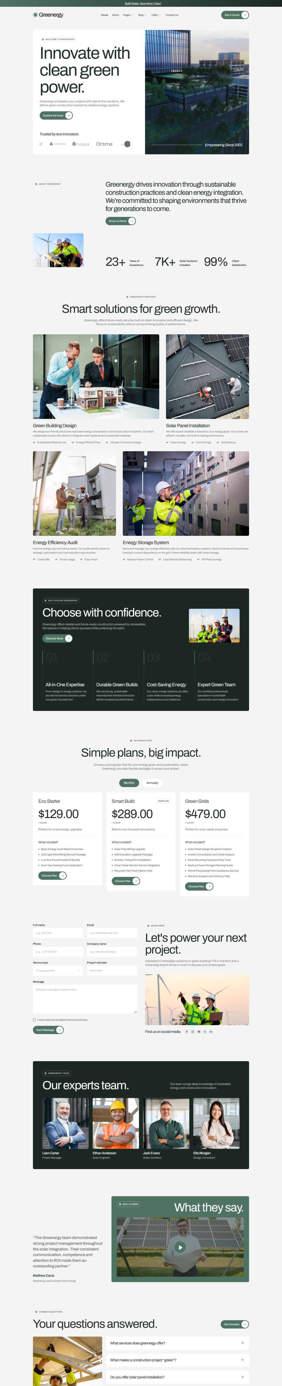 WordPress template ThemeForest Greenergy
