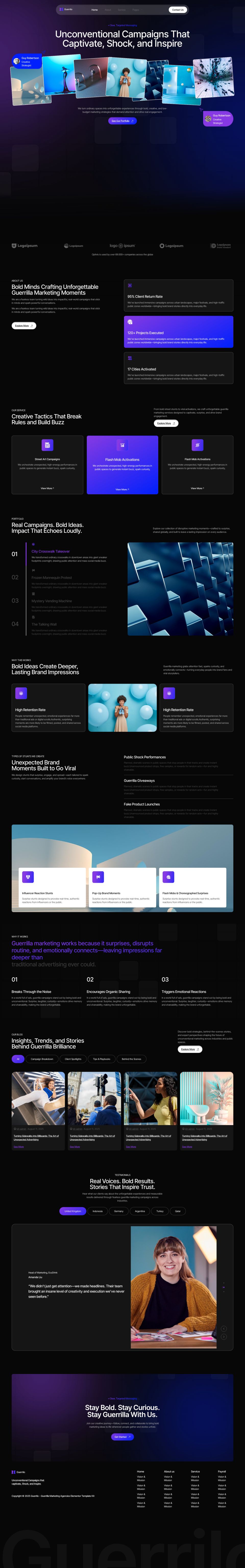 WordPress template ThemeForest Guerrilo