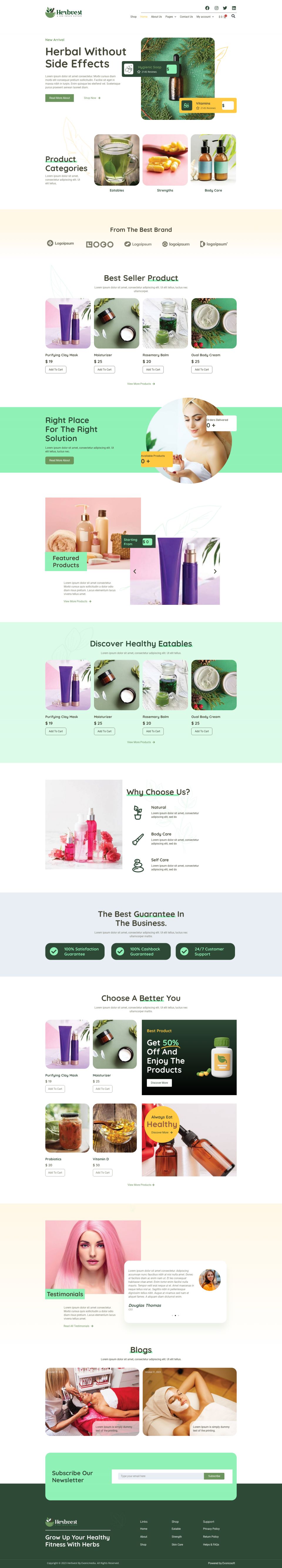 WordPress template ThemeForest HerbVest
