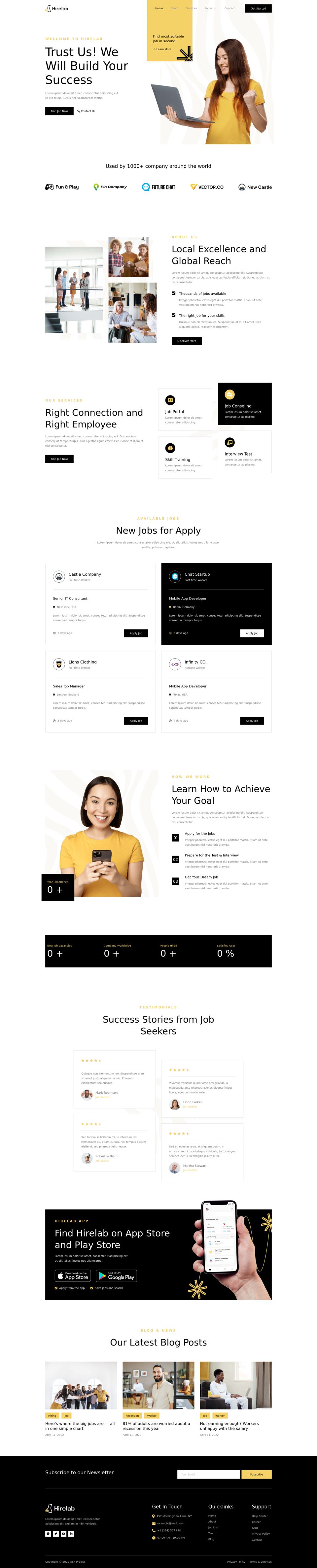 WordPress template ThemeForest Hirelab