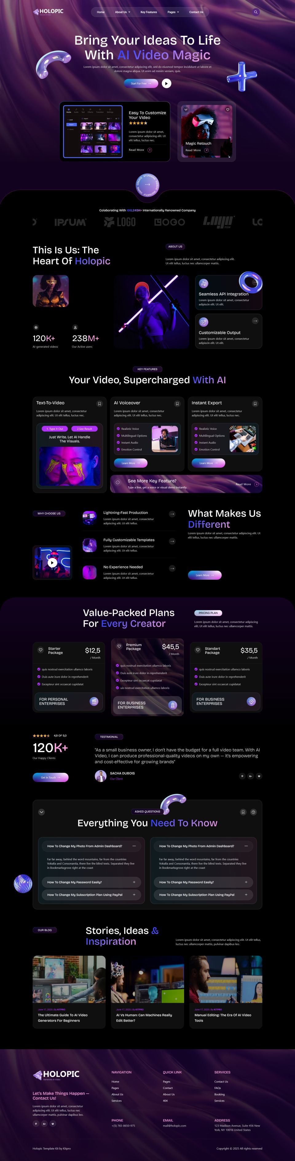 WordPress template ThemeForest Holopic