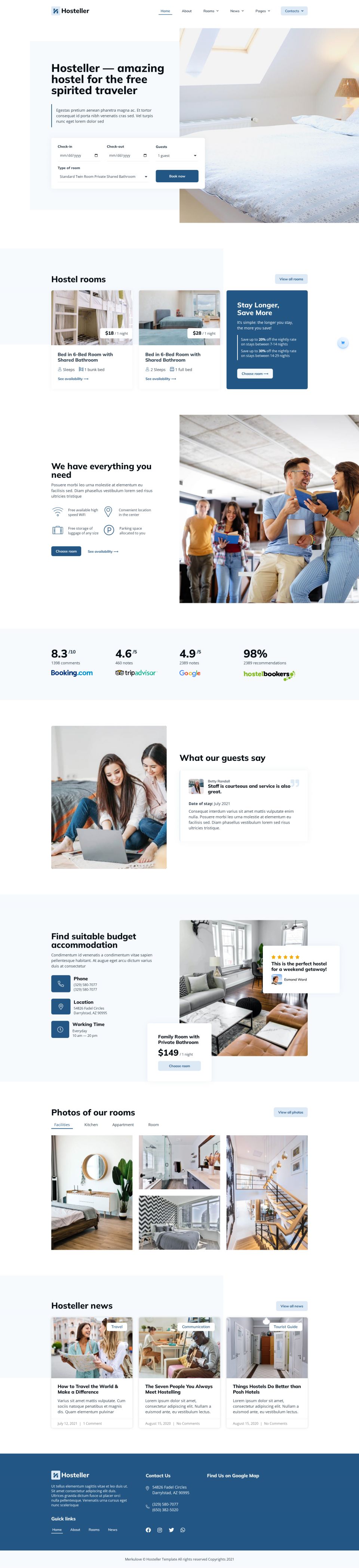 WordPress template ThemeForest Hosteller