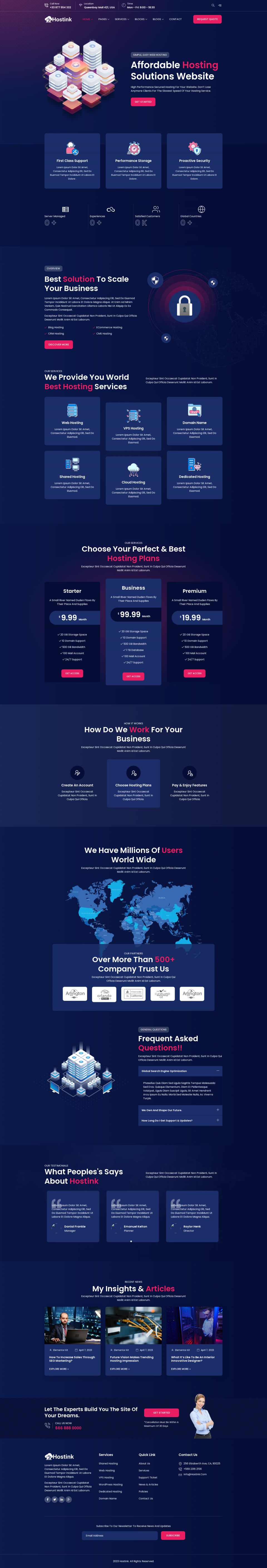 WordPress template ThemeForest Hostink