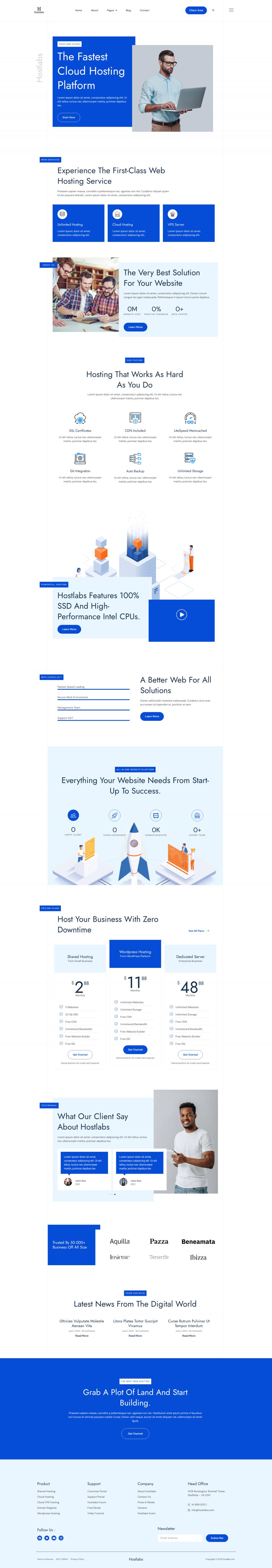WordPress template ThemeForest Hostlabs