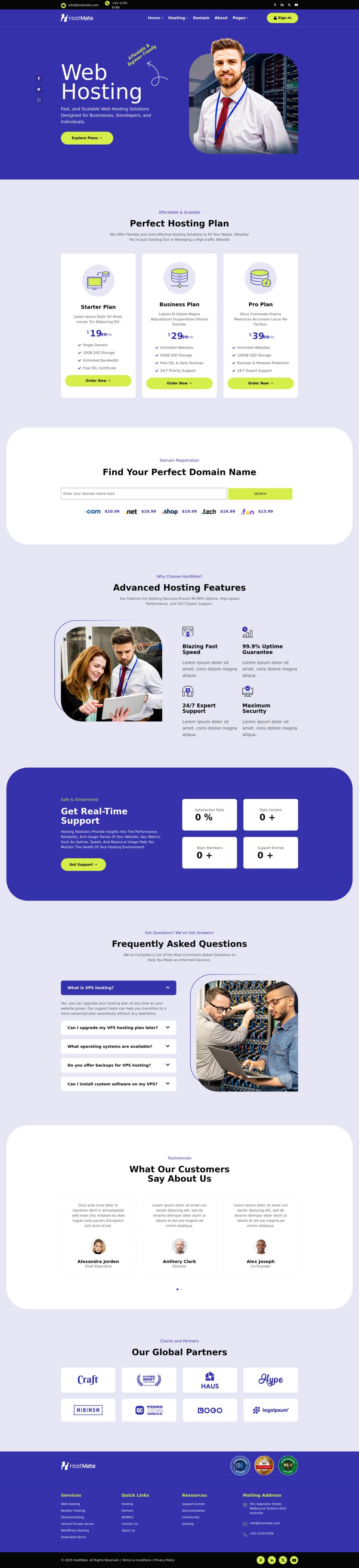 WordPress template ThemeForest HostMate