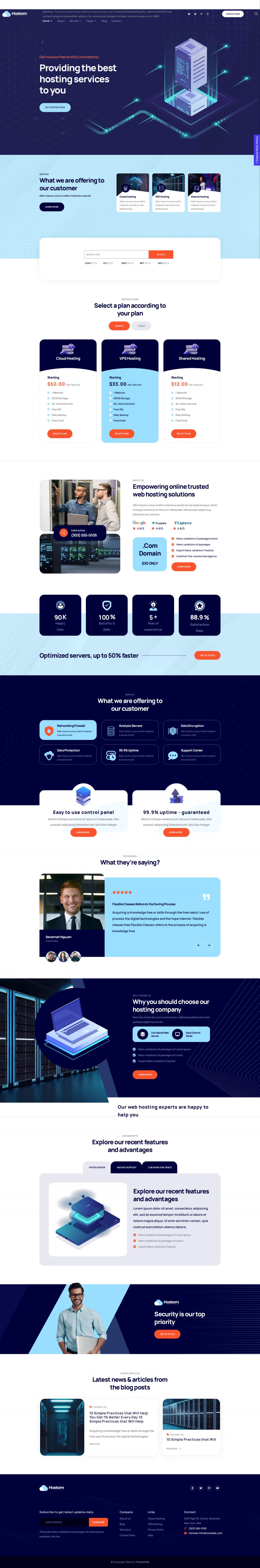 WordPress template ThemeForest Hostom