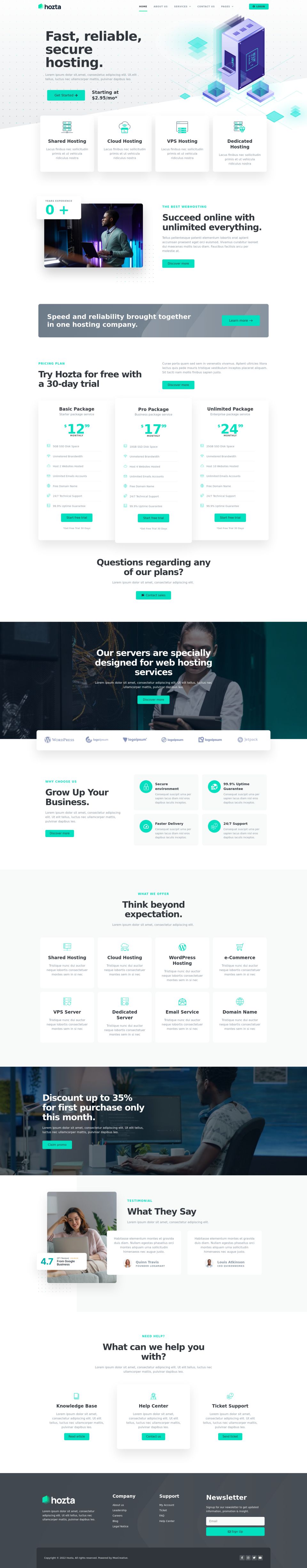 WordPress template ThemeForest Hozta