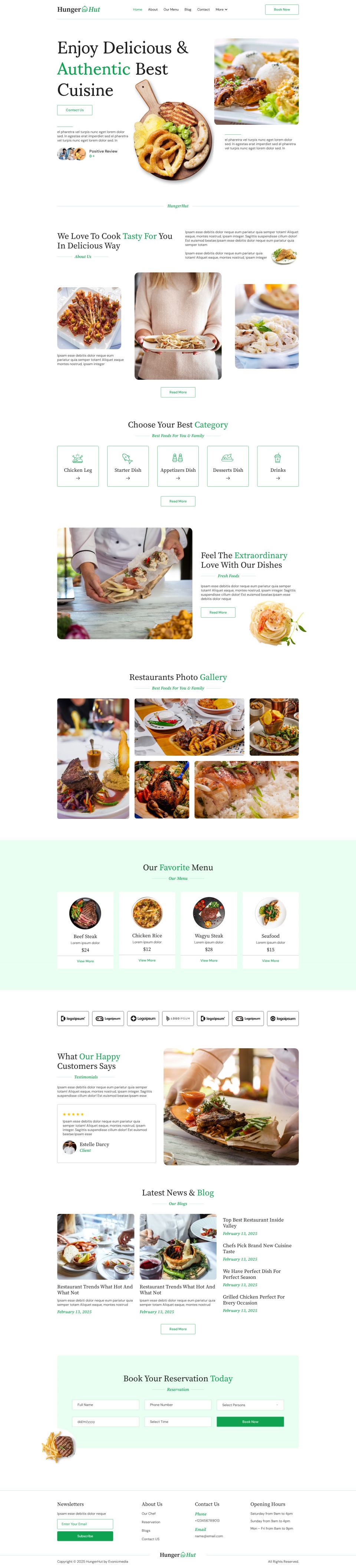 WordPress template ThemeForest HungerHut