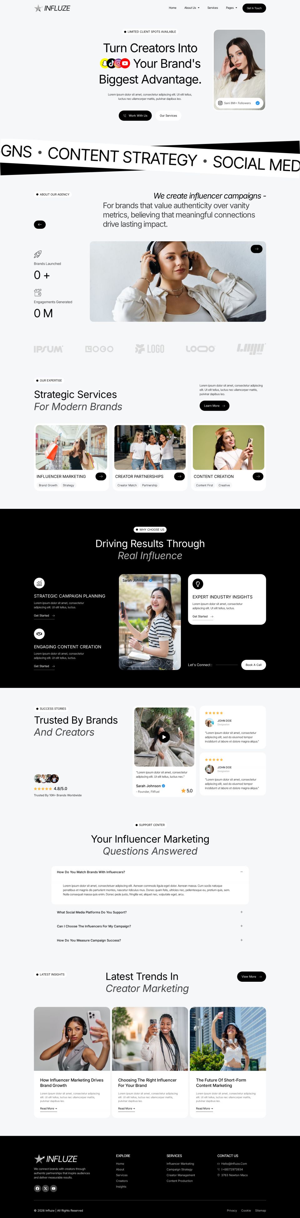 WordPress template ThemeForest Influze
